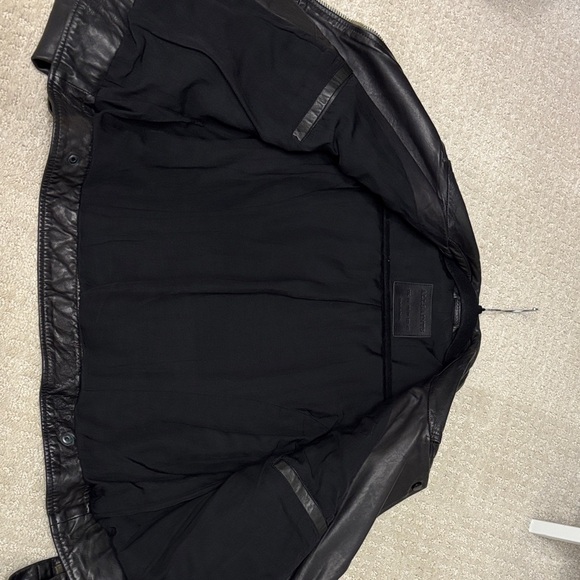 All Saints Quilted Black Leather Jacket - Picture 5 of 5